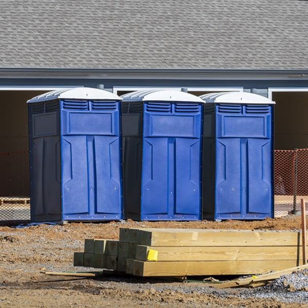 how often are the porta potties cleaned and serviced during a rental period in Randolph